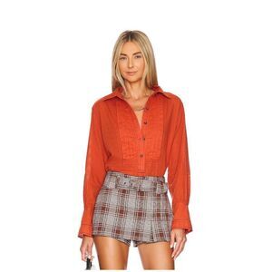 We The Free Tuxedo Shirt Tiger Red NWT